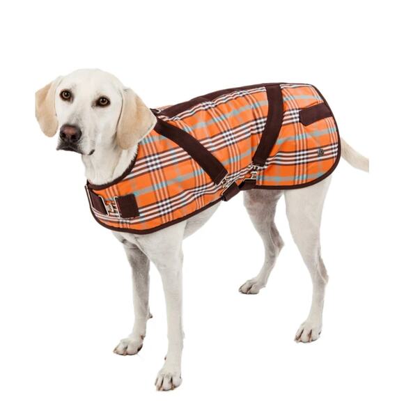 Canine Style Orange Plaid Horse Style Dog Blanket Size 24 - Picture 1 of 8